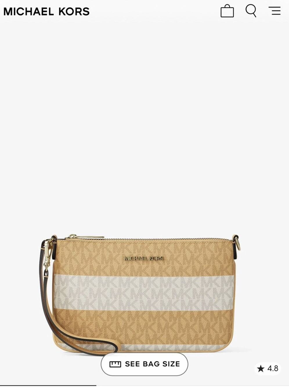 Michael Kors Jet Set Travel Striped Signature Logo Convertible Wristlet NWT